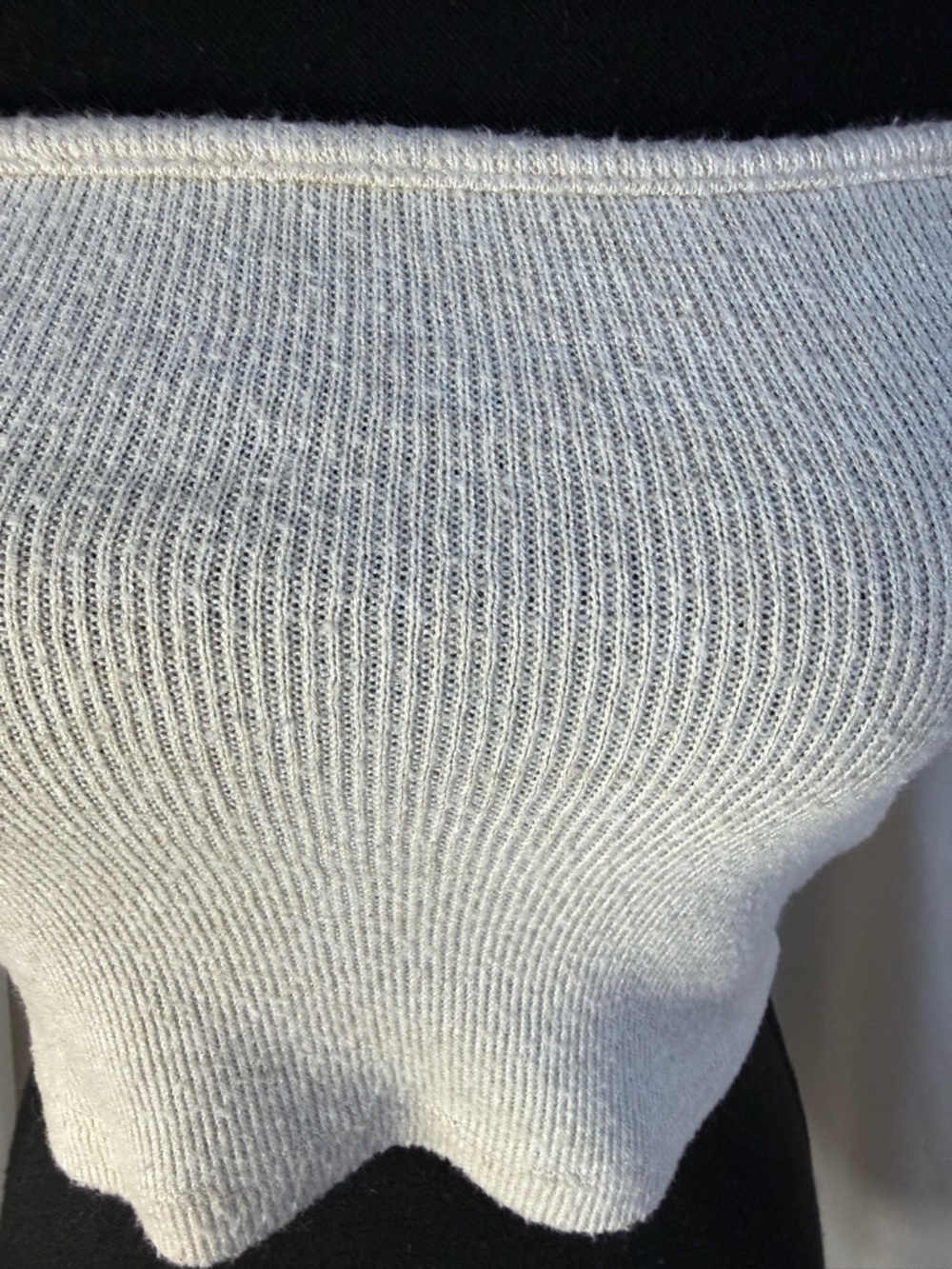 Zara Cream Ribbed Crop Camisole | Minimalist Spaghetti Strap Tank Top - Picture 3 of 7